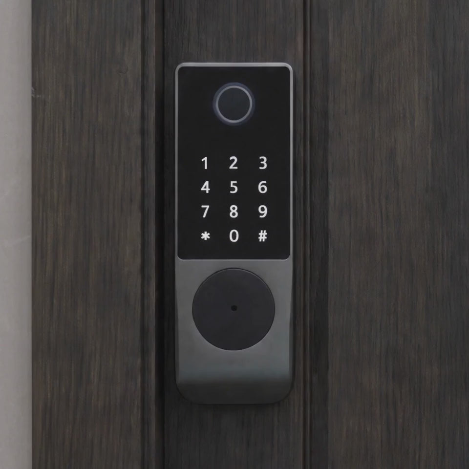 IP66 gate smart lock: fingerprint, keypad code, RFID card and mechanical key unlock only